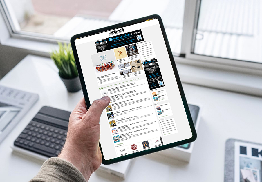 Beer professionals reading Brewbound.com with a banner ad in view