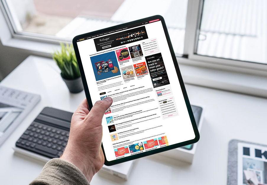 Food professionals reading Nosh.com with a banner ad in view