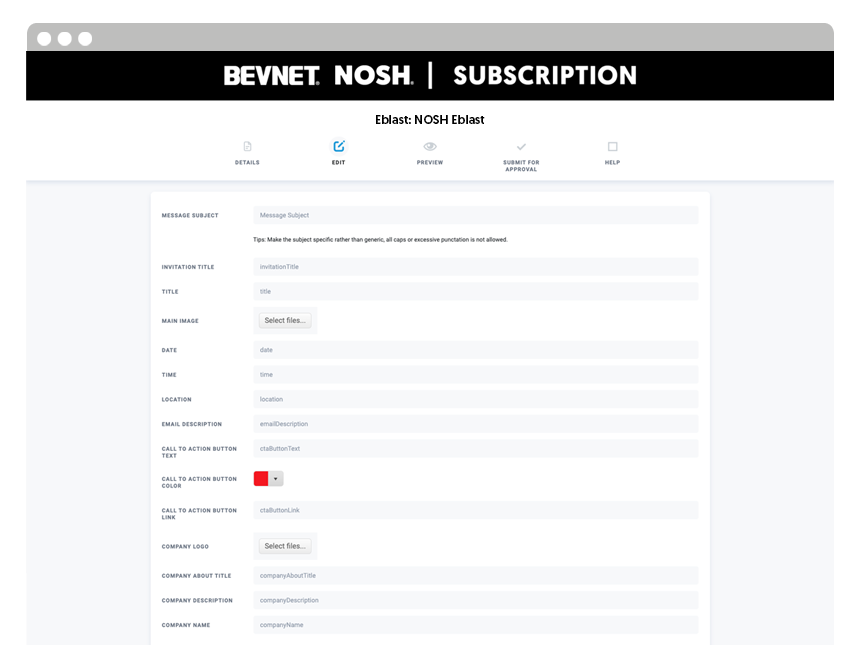 The Nosh dedicated email portal
