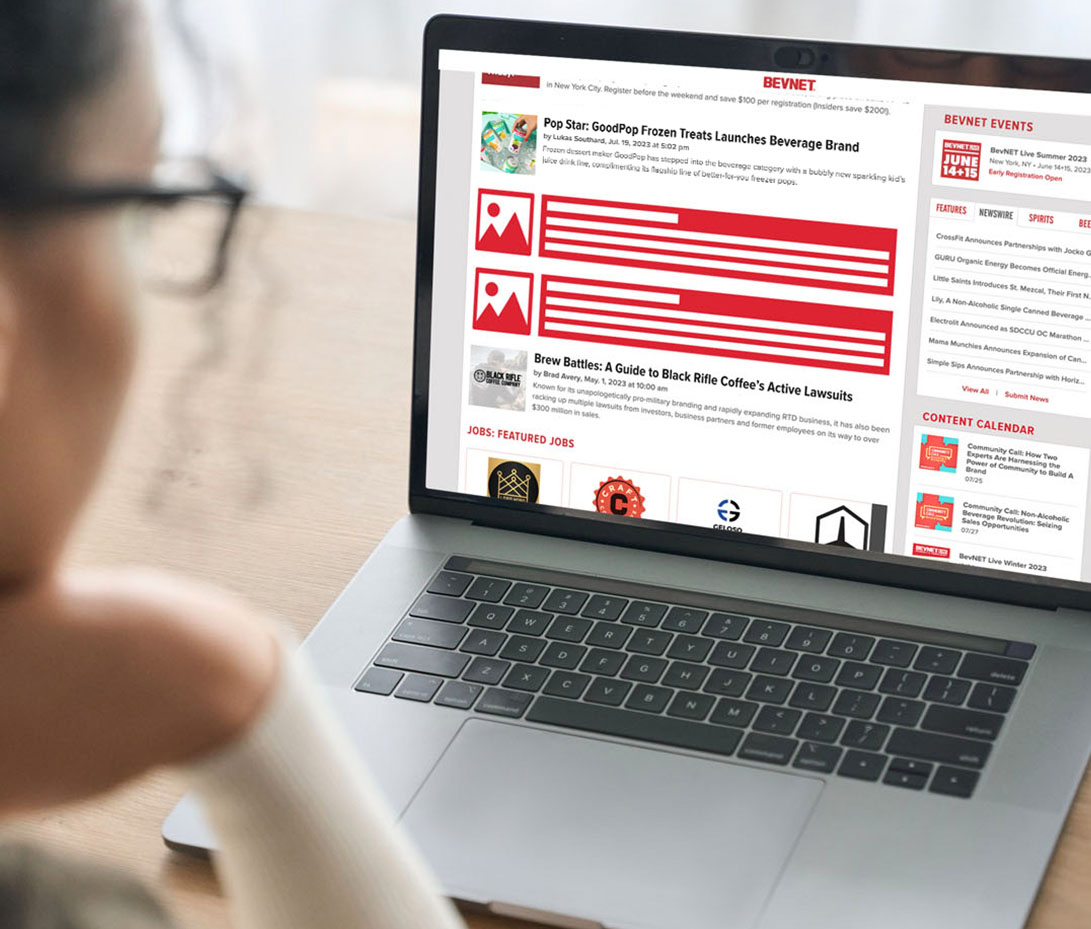 A native placement on the BevNET.com homepage