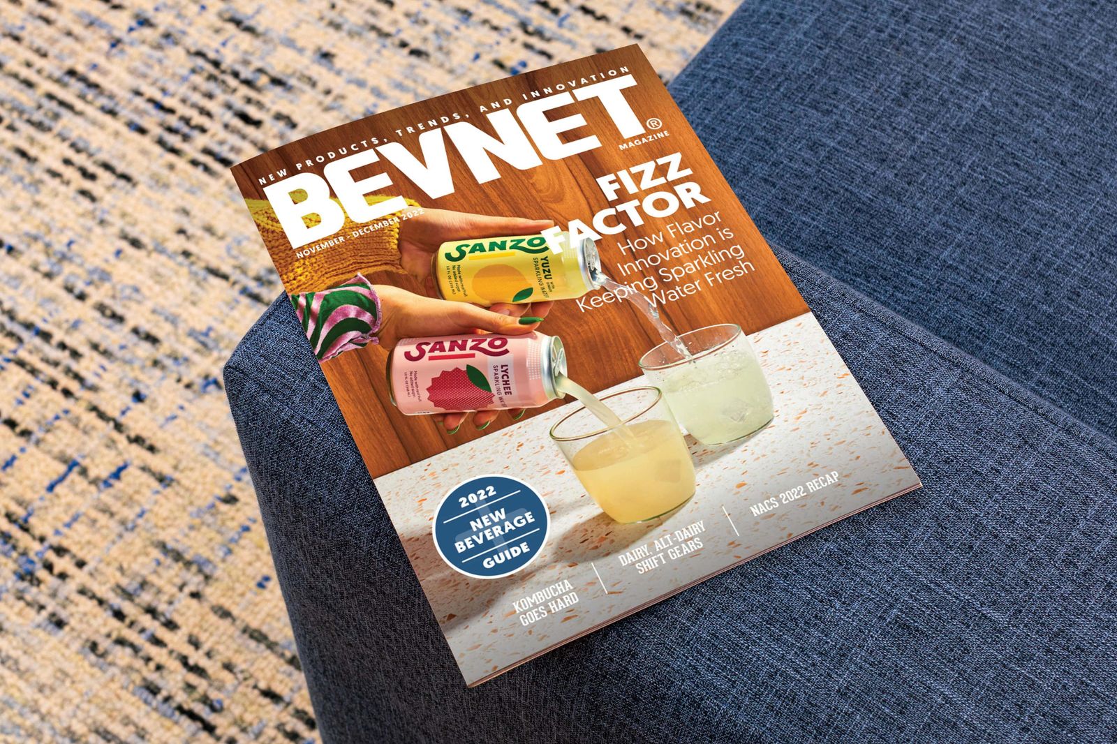 A stack of recent BevNET Magazine issues