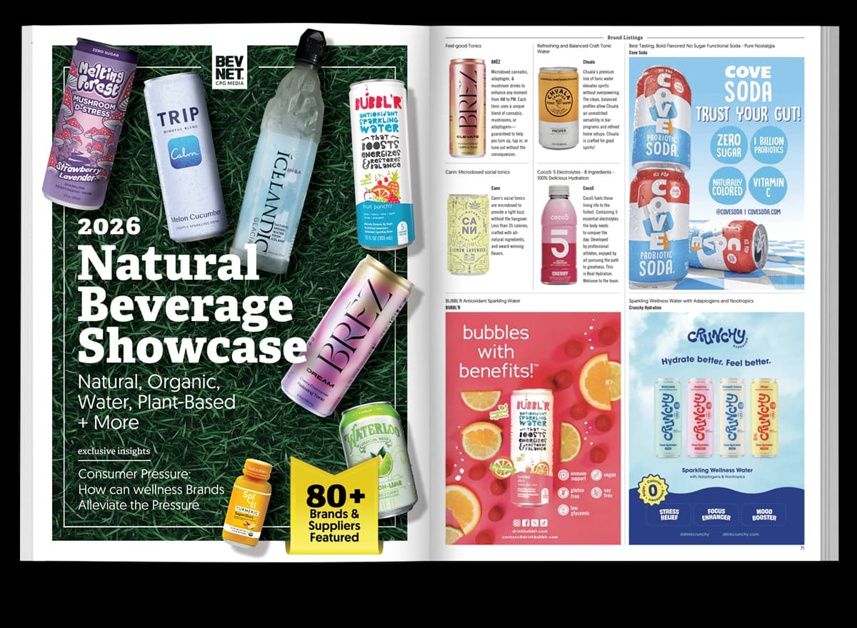 A printed copy of the Natural Beverage Showcase