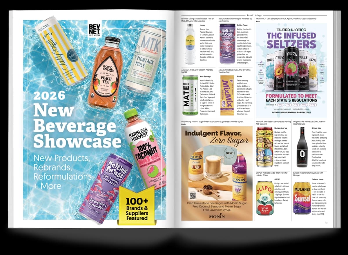 A printed copy of the 2026 New Beverage Showcase